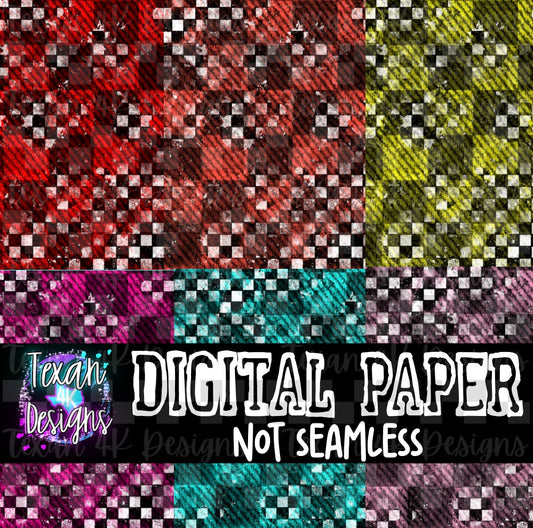 checkered distress - 6 DIGITAL PAPER