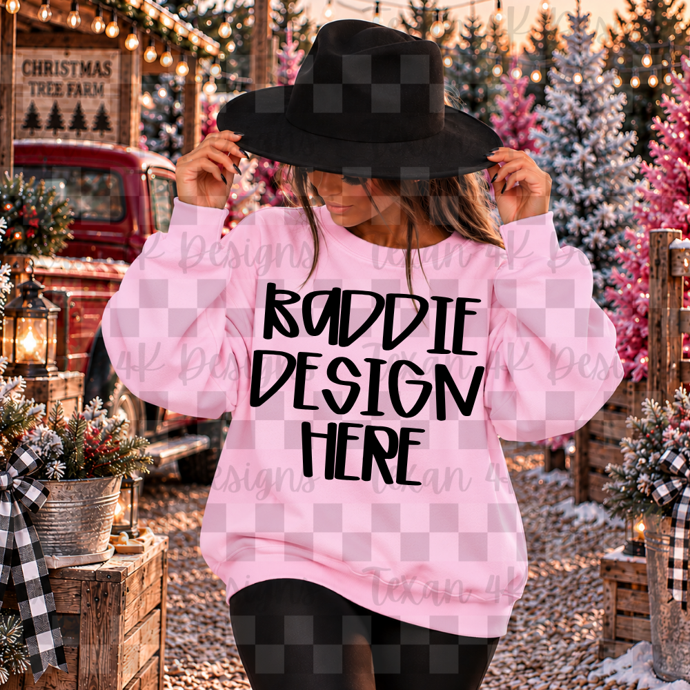 gildan light pink sweatshirt , mock up