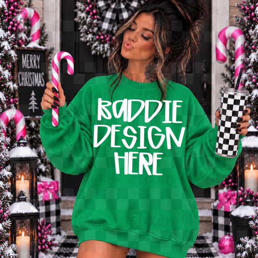 gildan kelly green sweatshirt , mock up