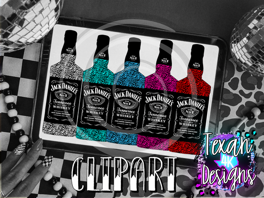 whiskey zebra - 5 clipart