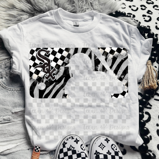 checkered zebra W S- DIGITAL PNG