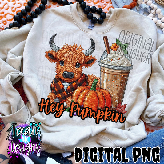 hey pumpkin highland cow no logo - DIGITAL PNG