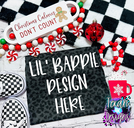black leopard shirt , toddler girl, checkered, edgy, spooky, flatlay mock up - christmas calories