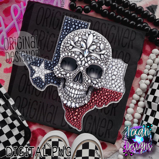 Texas skull rhinestones - DIGITAL PNG