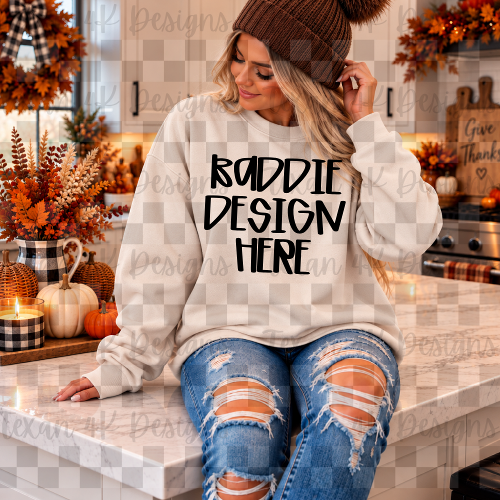 gildan sand sweatshirt , mock up