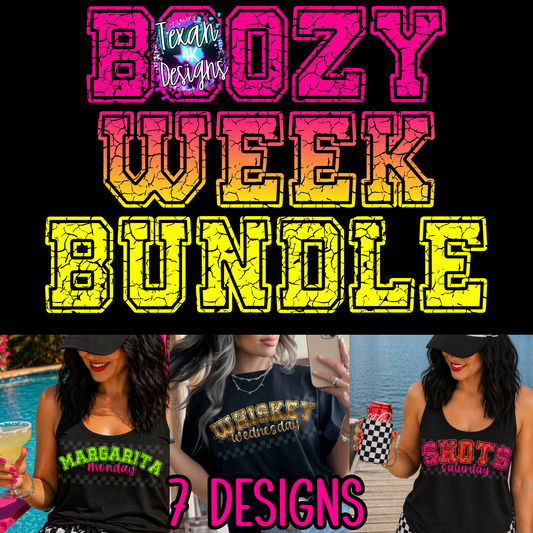 BOOZY WEEK BUNDLE - 7 DIGITAL PNG