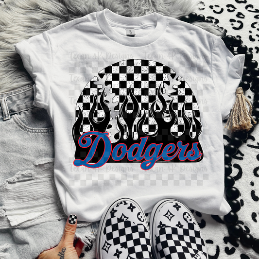 checkered flames baseball D- DIGITAL PNG