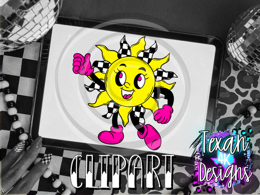 sun character - clipart