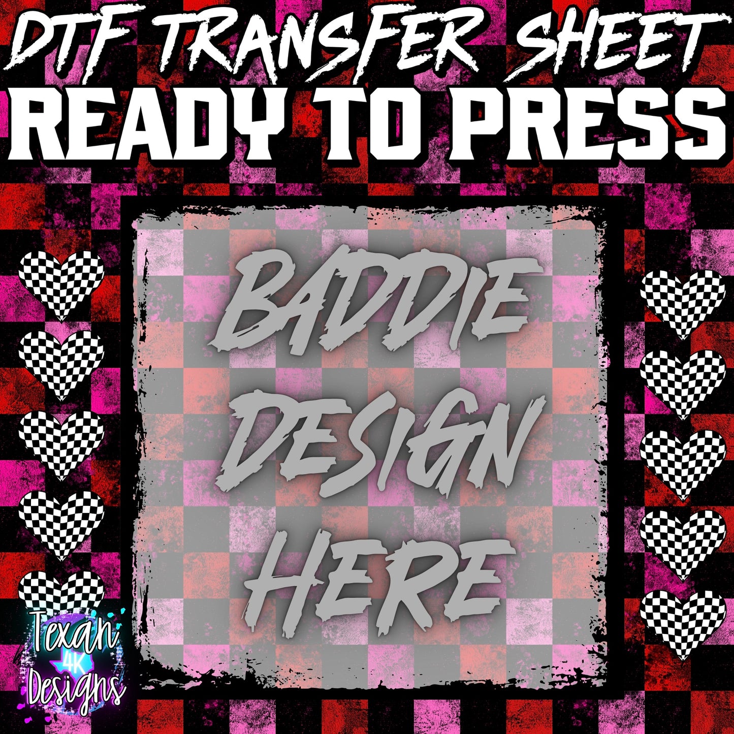 DTF transfer sheet mock up edgy - grunge