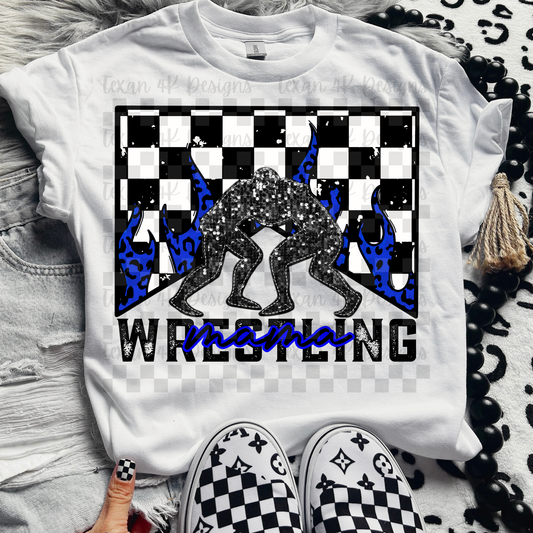 wrestling mama royal blue -  DIGITAL PNG