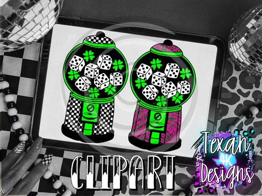 st. patrick's gumball machine- 2 clipart