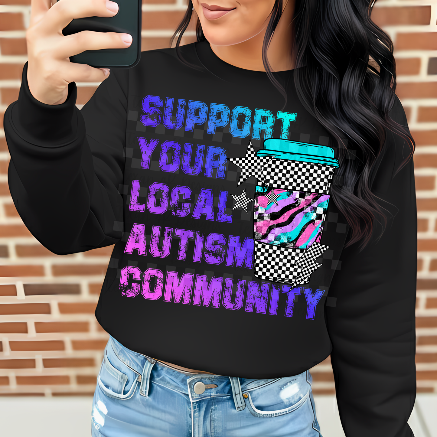 support your local autism community (coffee) - DIGITAL PNG