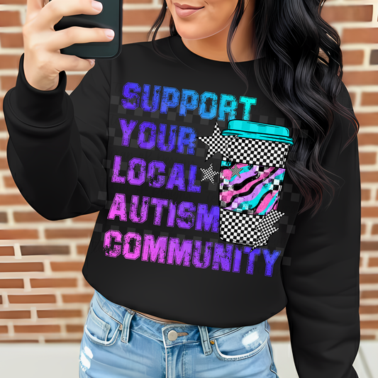 support your local autism community (coffee) - DIGITAL PNG