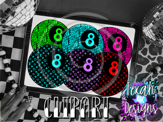 B 8 ball - 7 clipart