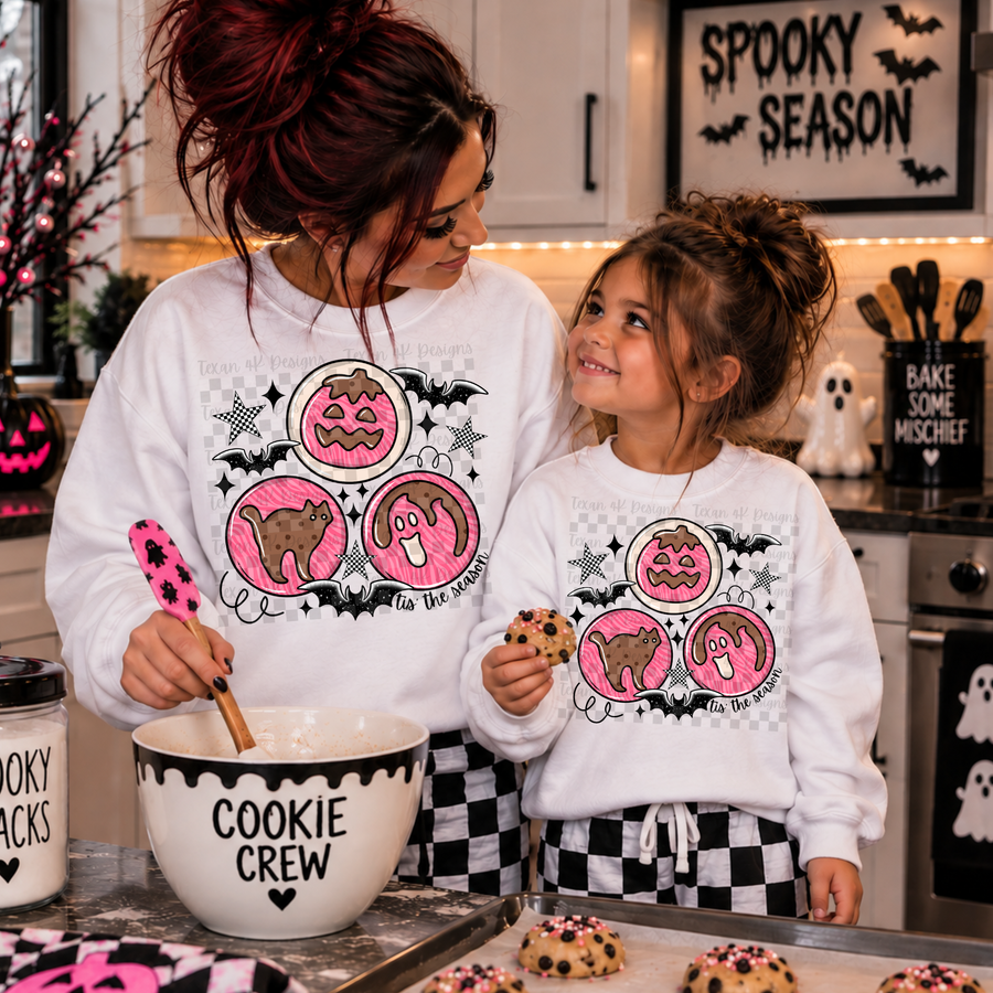 'tis' the season spooky cookies (pink) - DIGITAL PNG