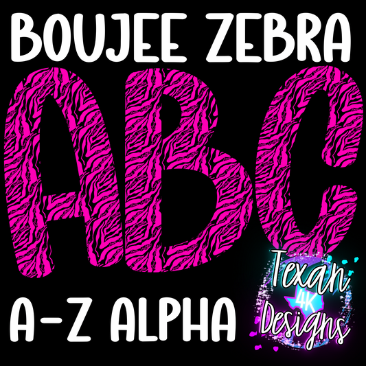 boujee zebra alphabet