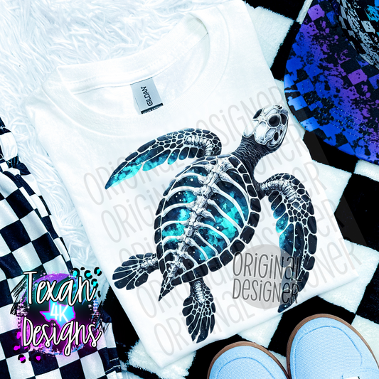 blue skeleton turtle - DIGITAL PNG