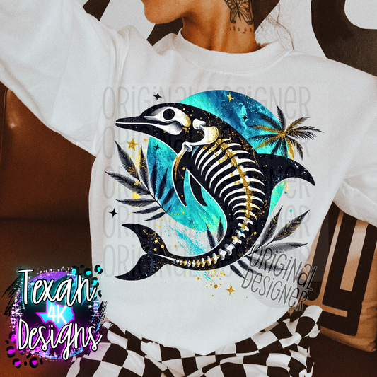 skeleton dolphin  - DIGITAL PNG