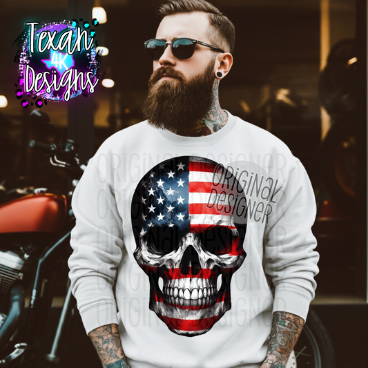 america skull  - DIGITAL PNG