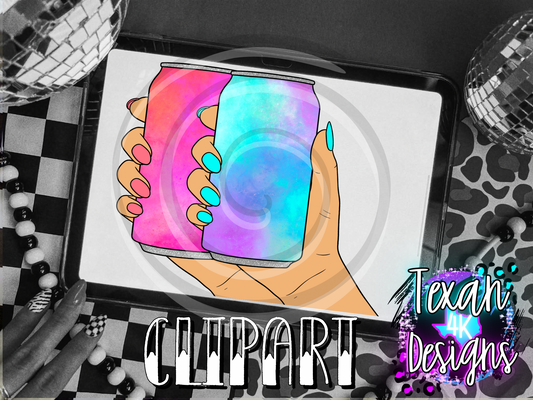 watercolor cans hand - 2 clipart