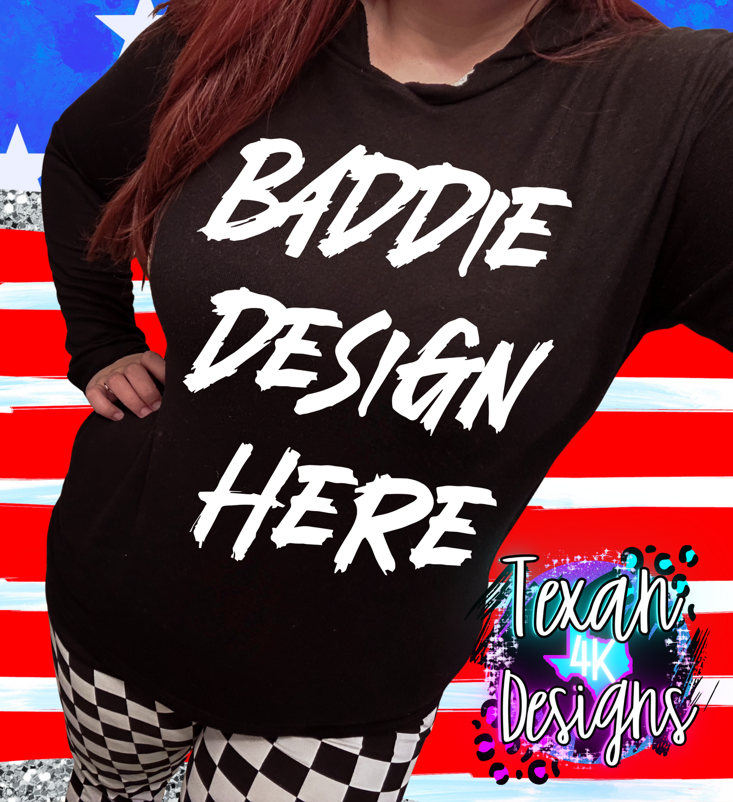 IRL black hoodie , mock up - 4th of july