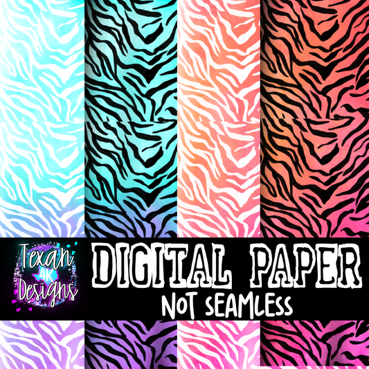 watercolor zebra  - 4 DIGITAL PAPER
