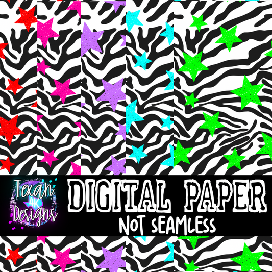 zebra stars  - 5 DIGITAL PAPER
