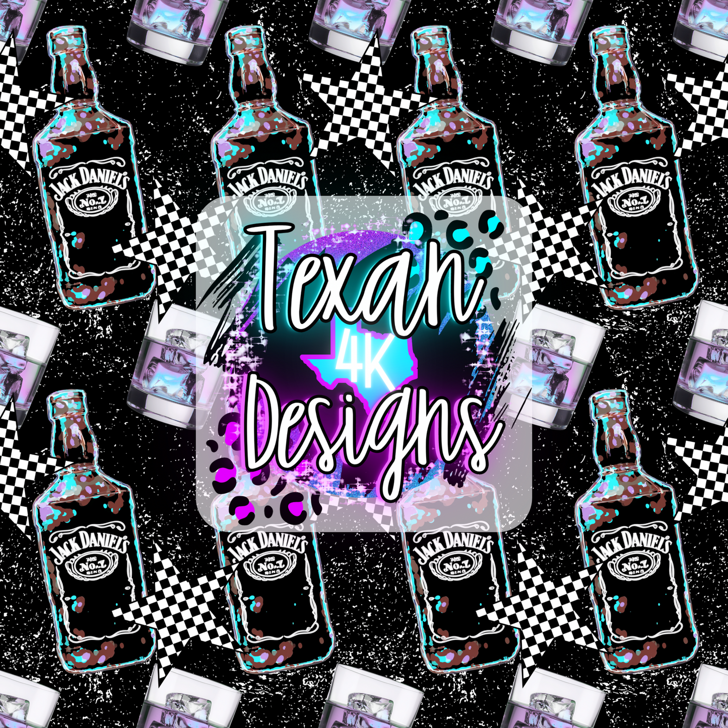 whiskey checkered stars  seamless- DIGITAL PNG