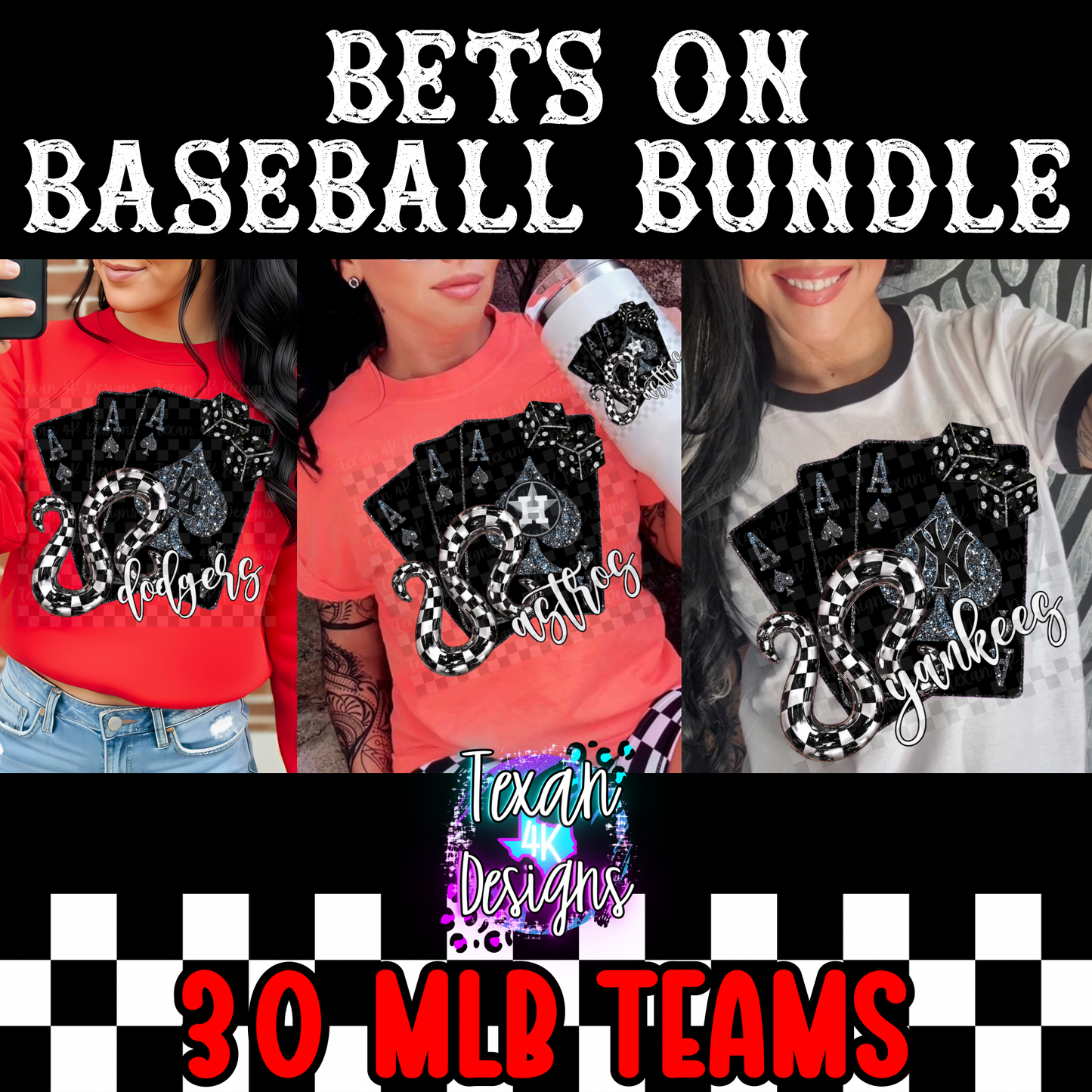 BETS ON baseball bundle - 30 PNG