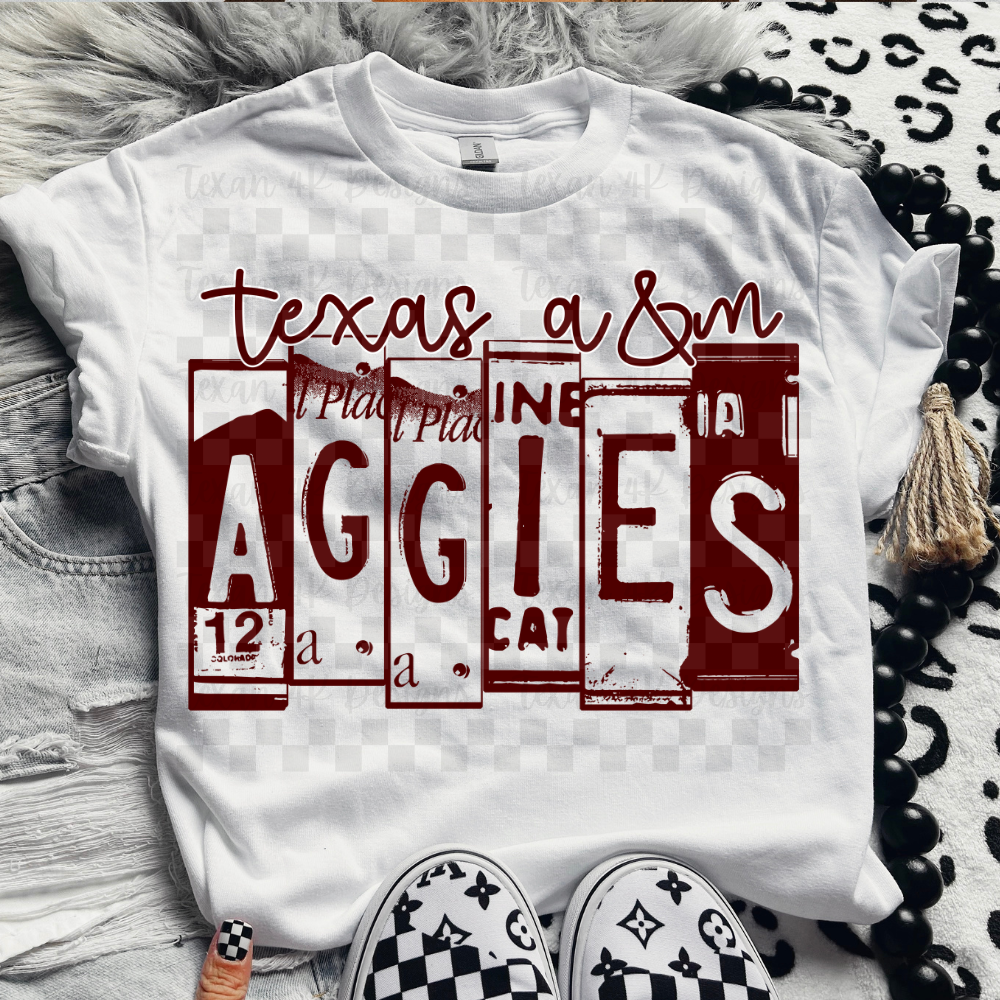 license plate Texas A- DIGITAL PNG