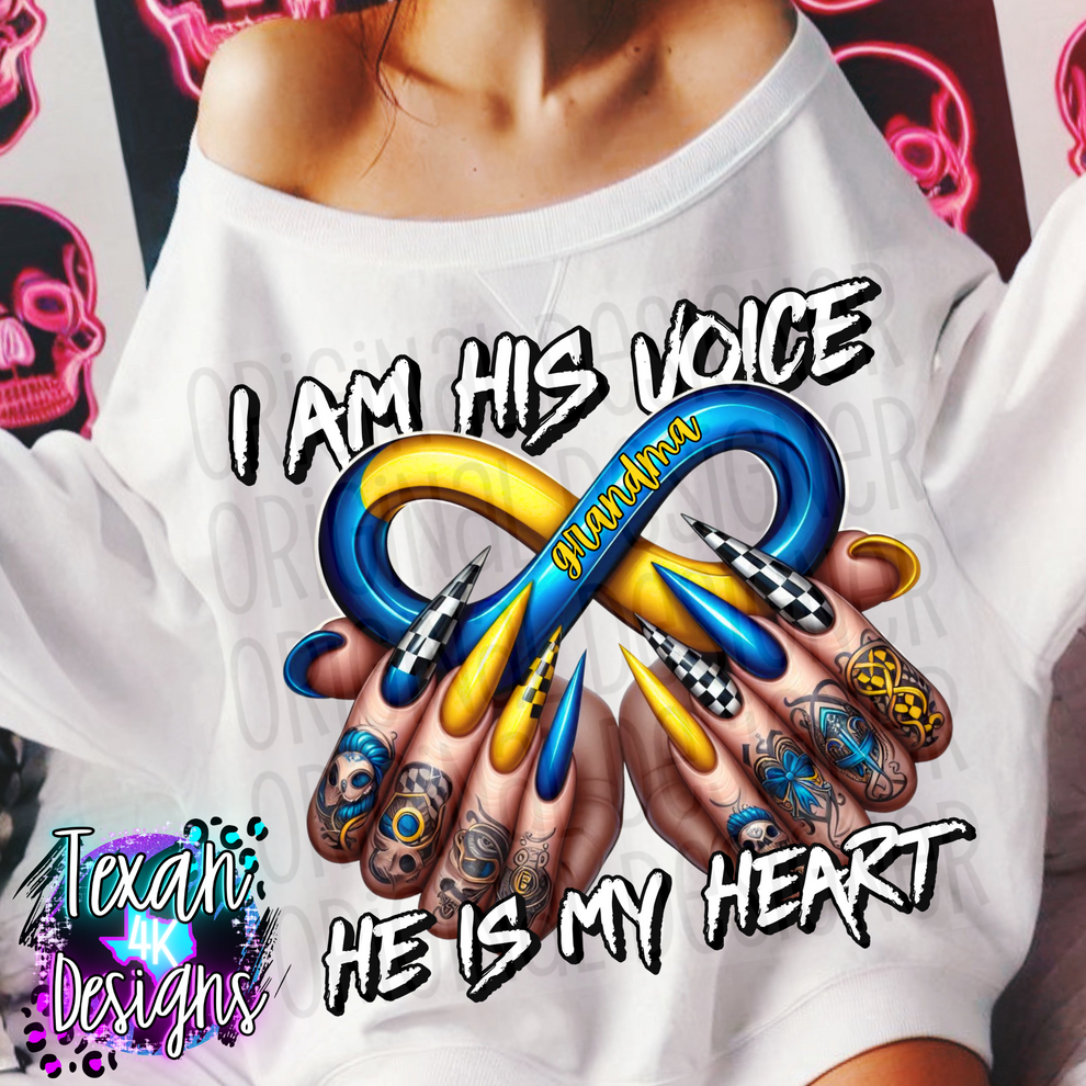 i am his voice grandma (down syndrome) - DIGITAL PNG – Texan 4K Designs