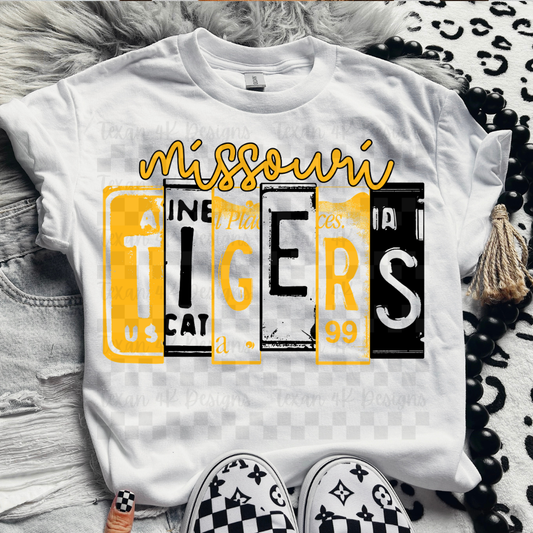 license plate M tigers -  DIGITAL PNG