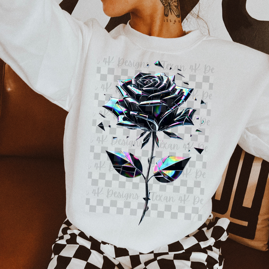 holo shattered glass rose - DIGITAL PNG