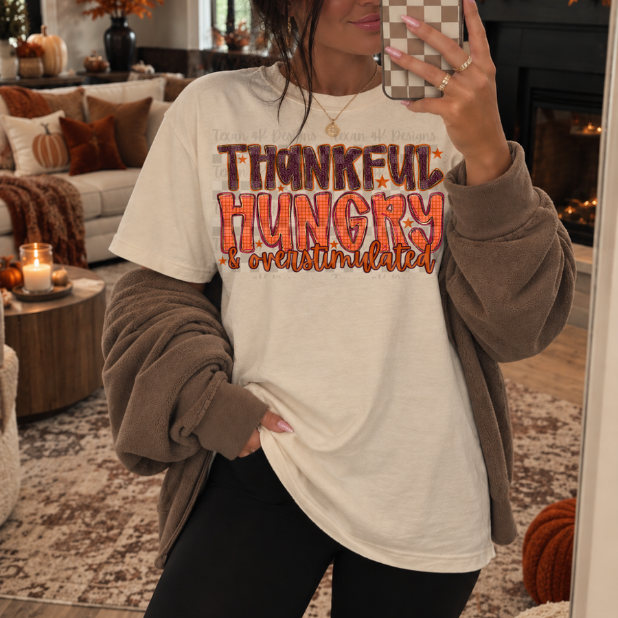 thankful hungry & overstimulated - digital png