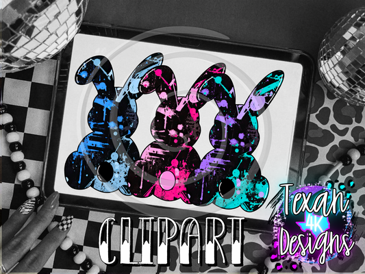 graffiti bunny- 3 clipart