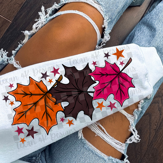 fall leaves sleeve - digital png