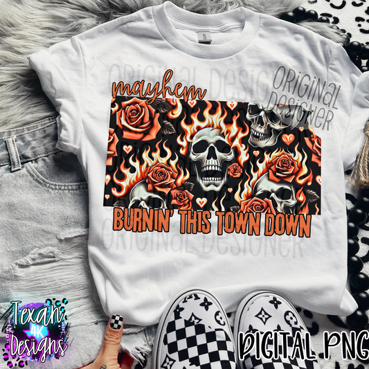 mayhem burnin this town down kansas  - DIGITAL PNG