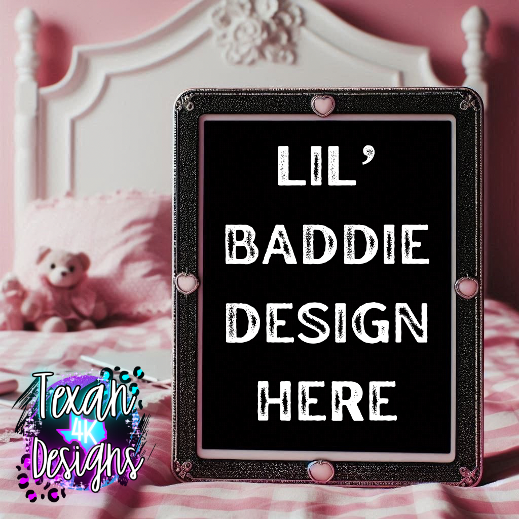 kid ipad mock , toddler, pink, flatlay mock up