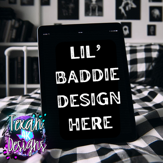 kid ipad mock , toddler, black checkered, edgy, spooky, flatlay mock up