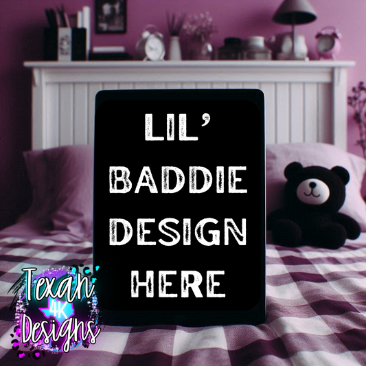kid ipad mock , toddler, purple checkered, edgy, spooky, flatlay mock up