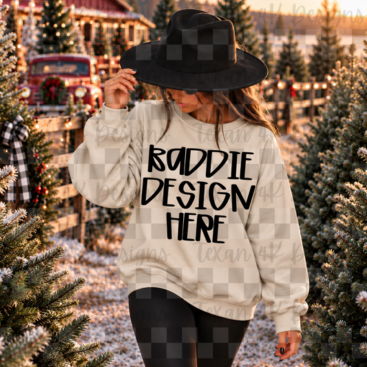 gildan sand sweatshirt , mock up