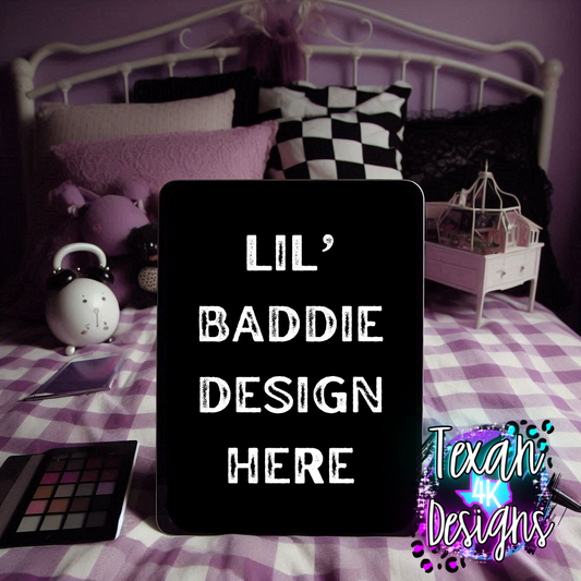 kid ipad mock , toddler, purple checkered, edgy, spooky, flatlay mock up