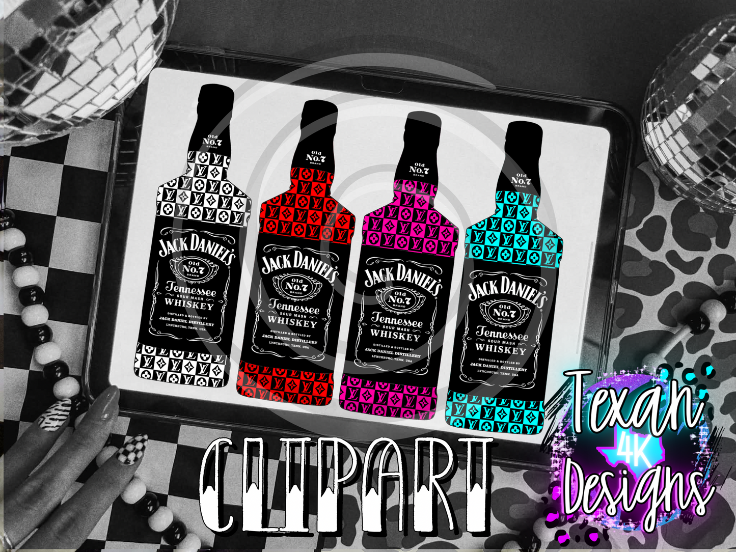 checkered whiskey - 4 clipart