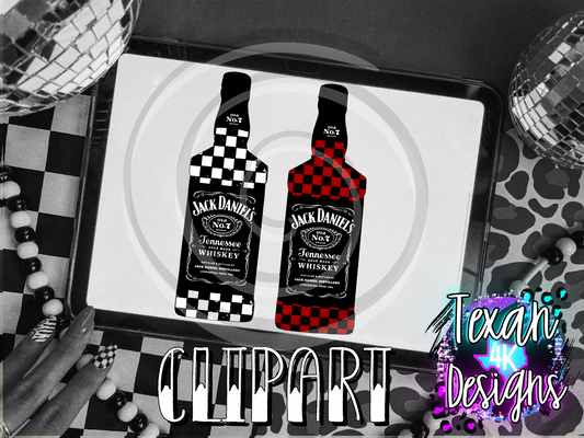 whiskey checkered - 2 clipart