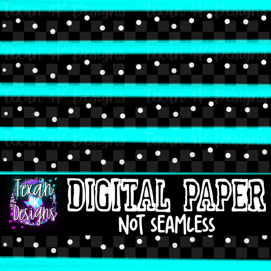 teal stripes w/ dots - DIGITAL PAPER