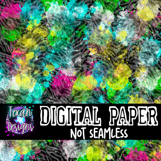 paint splatter zebra - DIGITAL PAPER
