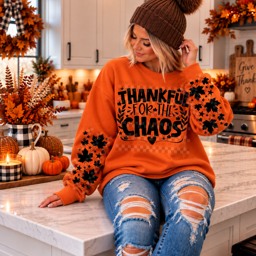 thankful for the chaos w/ sleeve - 4 digital png