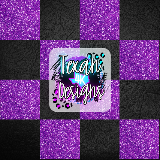 matte black glitter purple checkered seamless - DIGITAL PNG