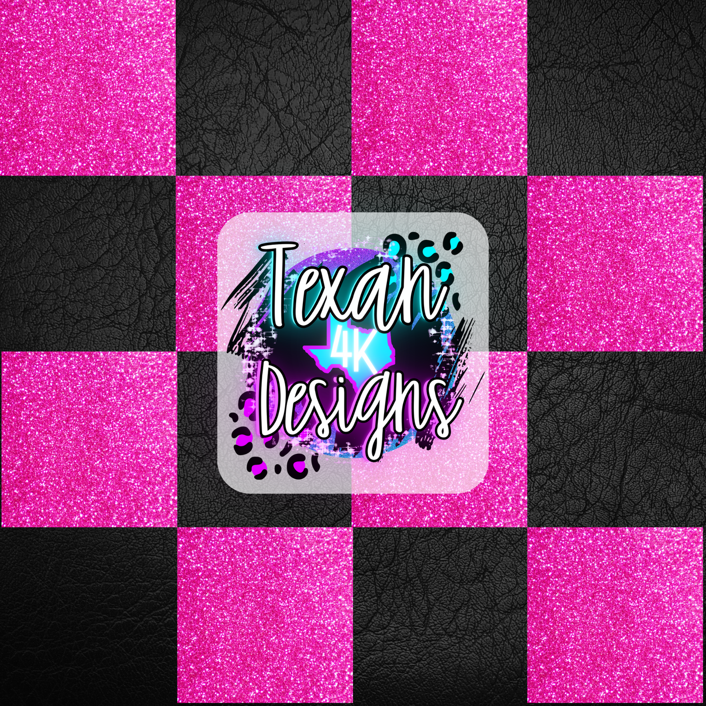 matte black glitter pink checkered seamless - DIGITAL PNG