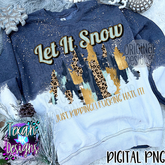 let it snow just kidding i F hate it - DIGITAL PNG